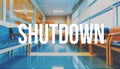 Shutdown theme with a medical waiting room background Royalty Free Stock Photo