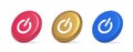 Shutdown turn on off button energy switch power start stop web app design 3d realistic isometric circle icon