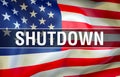 Shutdown US economic damage, 3d rendering. Government shutdowns in the United States. United States politics. Congress fails to