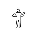Shuto mawashi uke, karate line icon. Signs and symbols can be used for web, logo, mobile app, UI, UX Royalty Free Stock Photo