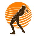 Man muay thai martial arts fighter vector silhouette