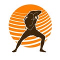 Man muay thai martial arts fighter vector silhouette Royalty Free Stock Photo