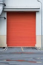 Shutter door or roller door and concrete floor outside factory building Royalty Free Stock Photo