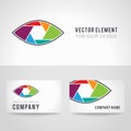 Shutter eye conceptual flat abstract vector icon