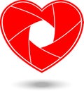 Shutter heart shaped. Royalty Free Stock Photo