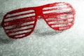 shutter shades thru textured stained glass, dramatic defocused background