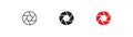 Shutter, simple icon soncept. Camera lens concept illustration in vector flat