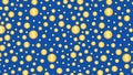 Seamless pattern featuring yellow coins with dollar signs on a deep blue background Royalty Free Stock Photo