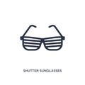 shutter sunglasses icon on white background. Simple element illustration from clothes concept