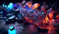 Shuttered Colored Glass Scattered into Many Pieces- Broken Glass Background AI Generative