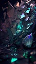 Shuttered Colored Glass Scattered into Many Pieces- Broken Glass Background AI Generative