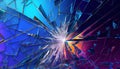 Shuttered Colored Glass Scattered into Many Pieces- Broken Glass Background AI Generative