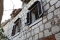 Shuttered windows - Old houses with shuttered windows Royalty Free Stock Photo