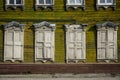 Shutters of windows of an old house in Irkutsk, Siberia Royalty Free Stock Photo