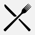 Cross fork and knife vector illustration for logo and symbol