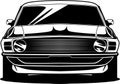 American Muscle Car Line Art Vector Illustration Royalty Free Stock Photo