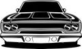 American Muscle Car Line Art Vector Illustration Royalty Free Stock Photo