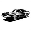 American Muscle Car Line Art Vector Illustration Royalty Free Stock Photo