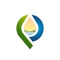 Letter P Water View Village Logo Designs