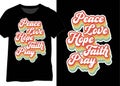 Peace Love Hope Faith Pray Retro Script Typography Royalty Free Stock Photo