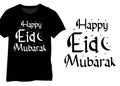 Happy Eid Mubarak Typography Words