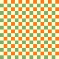 Orange Green Checkered Y2K Pattern Royalty Free Stock Photo