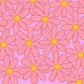 Preppy Hippie Pink Purple Flower Pattern