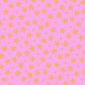 Preppy Orange Pink Hippie Flower Pattern Royalty Free Stock Photo