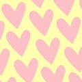 Yellow Pink Cute Simple Heart Y2K Pattern