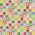 Retro Colorful Bold Aesthetic Chessboard Checkered Flower Y2K Indie Pattern