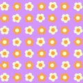 Preppy Purple Orange Hippie Flower Pattern