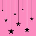 Black And Pink Stars String