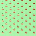 Spring Plaid Check Green Cherry Pattern Royalty Free Stock Photo