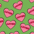 Retro Lover Heart Aesthetic Y2k Indie Pattern