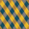 Autumn Color Geometric Plaid Yellow Brown Blue Pattern Royalty Free Stock Photo