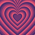 Hypnotic Orange Blue Heart Indie Pattern