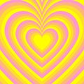 Hypnotic Yellow Pink Heart Indie Pattern