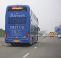 shuttle on the airport of Chengdu International Airport. 19 Oct 2021