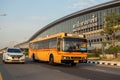 Bangkok, Thailand - January 20, 2023: Shuttle bus in front of the Bang Sue Grand Station in Bangkok