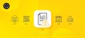 Shuttle bus, Instruction manual and Buildings minimal line icons. For web application, printing. Vector