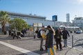 Shuttle bus outside at Rome Ciampino Airport in 2023 in Italy