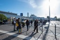 Shuttle bus outside at Rome Ciampino Airport in 2023 in Italy