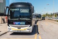 Shuttle bus stop in front of the Milan fair. Airports Shuttle Service Bus