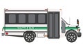 Shuttle Bus in white and green stripe vector Royalty Free Stock Photo