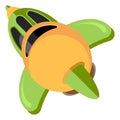 Shuttle icon. Cartoon space ship. Plastic rocket toy Royalty Free Stock Photo