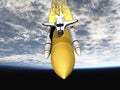 Shuttle leaving earth