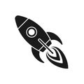 Rocket flying graphic black icon