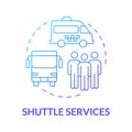 Shuttle services blue gradient concept icon