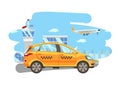 Shuttle Services Flat Vector Cartoon Illustration