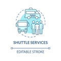 Shuttle services turquoise concept icon